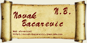Novak Bačarević vizit kartica